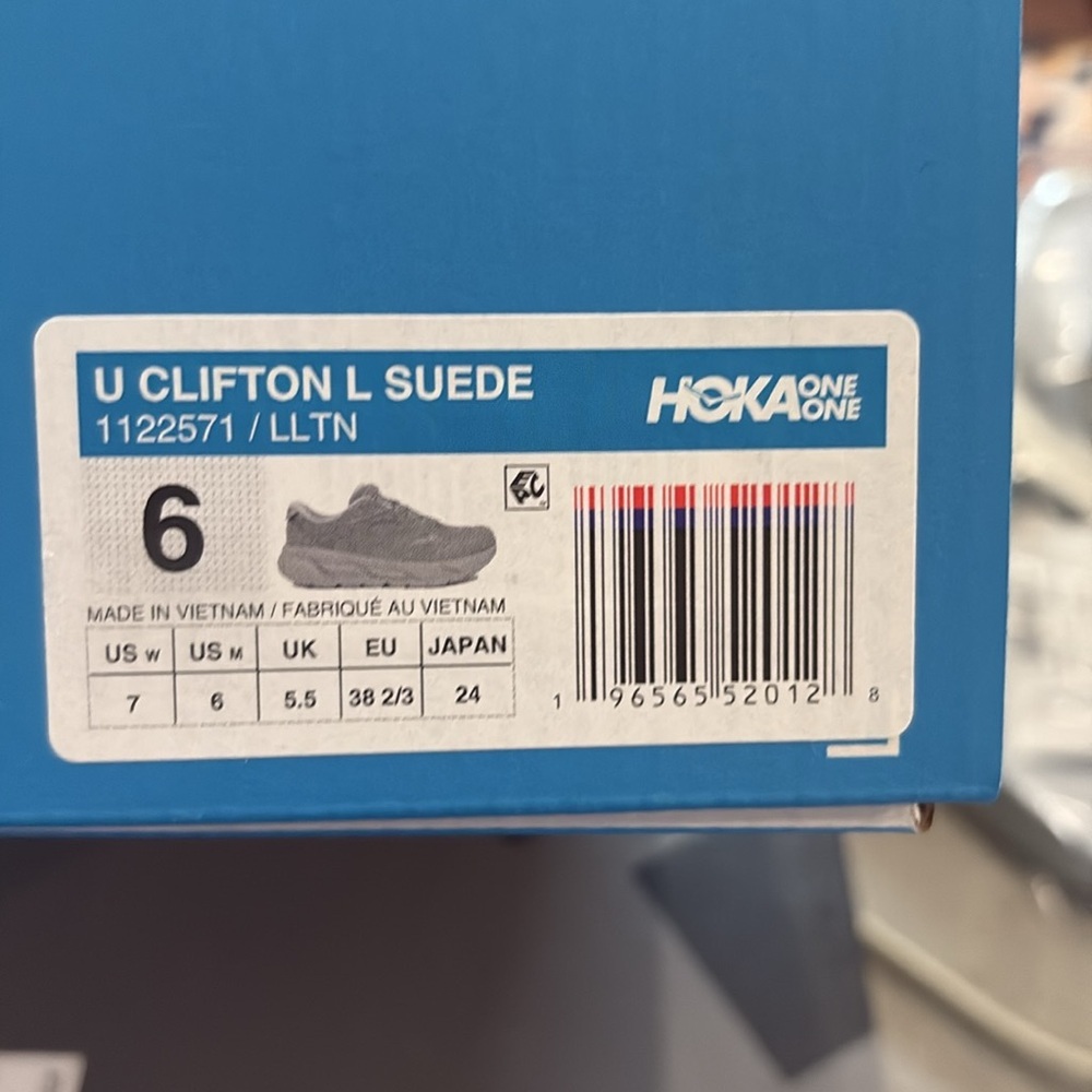 Hoka Clifton L Suede Sneakers. NWT in box! - Picture 8 of 9